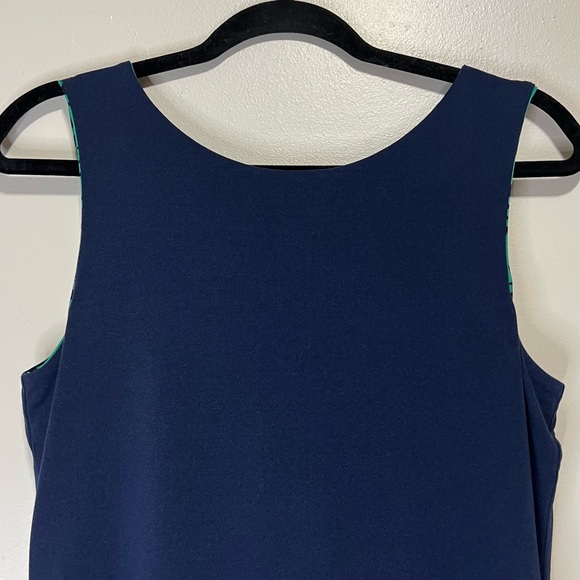 🛍️ Magnolia GRACE Shift Sleeveless Reversible Navy Blue/ Green Dress - Size S - Picture 9 of 14